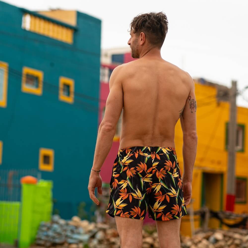 Seay / Costume da Bagno Corto Nero Bird of Paradise In Vendita