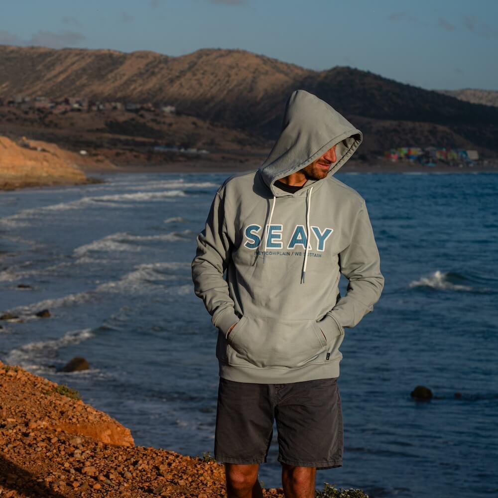 Seay / Felpa con Cappuccio Grigia Bamboo Spedizione Gratuita