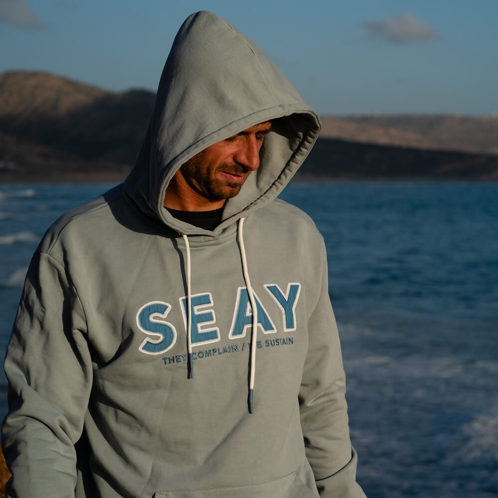 Seay / Felpa con Cappuccio Grigia Bamboo Spedizione Gratuita