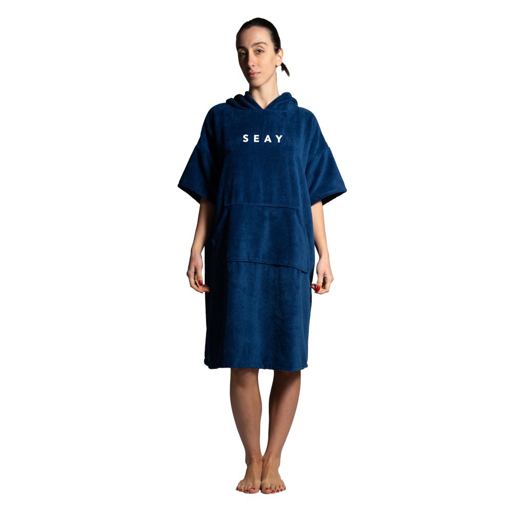Seay / After Session Poncho Blu Consegna Veloce