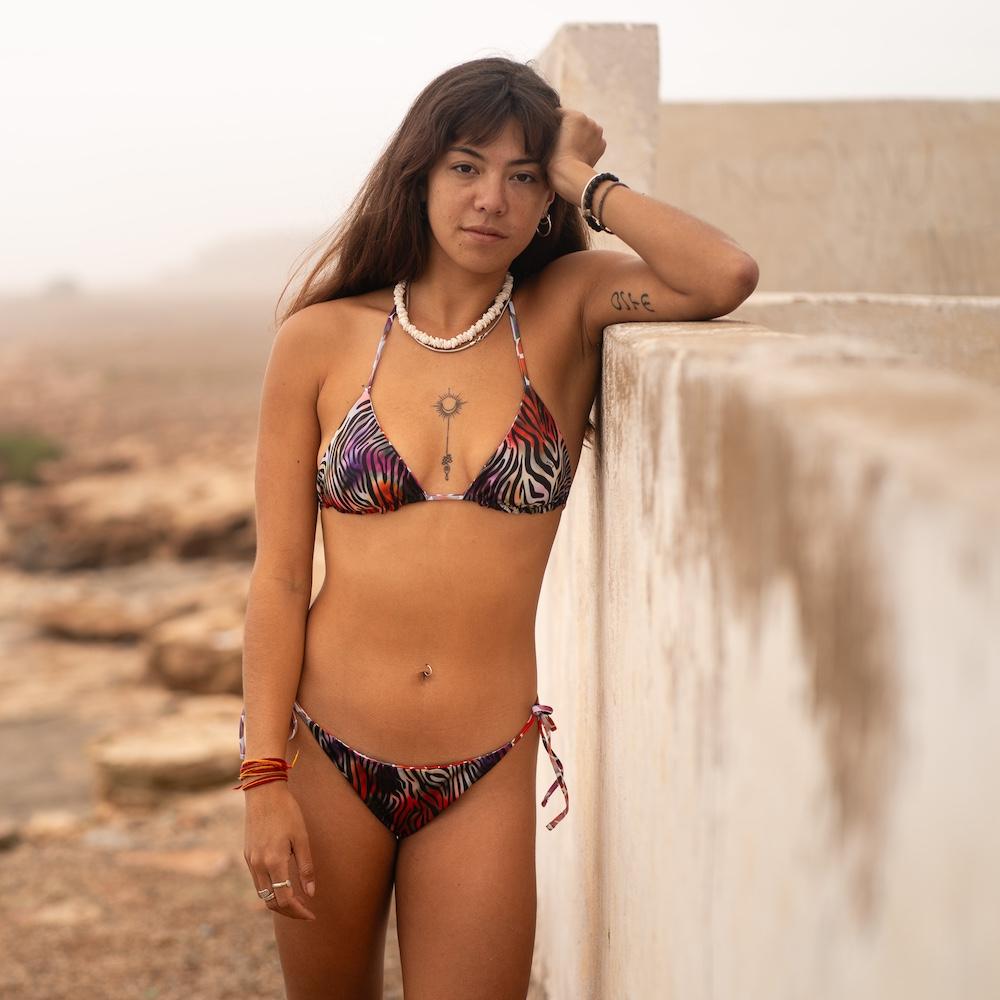 Seay / Triangolo Bikini Reversibile Nero Zebra & Giraffa Novità