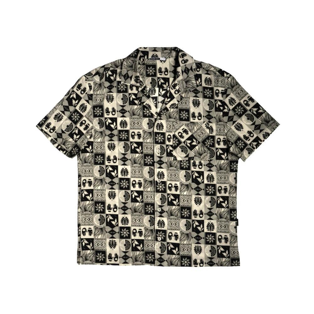 Seay / Camicia Hawaiana Grigia Nera Symbols In Saldo
