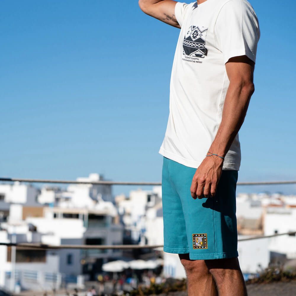 Seay / Pantalone in Felpa Corto Verde Smeraldo Iokepa Nuovo