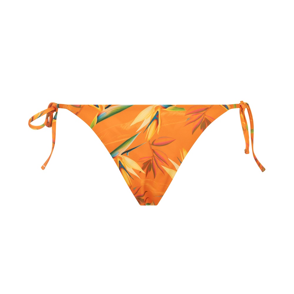 Seay / Slip Bikini Reversibile con Laccetti Nero Arancione Bird of Paradise Online