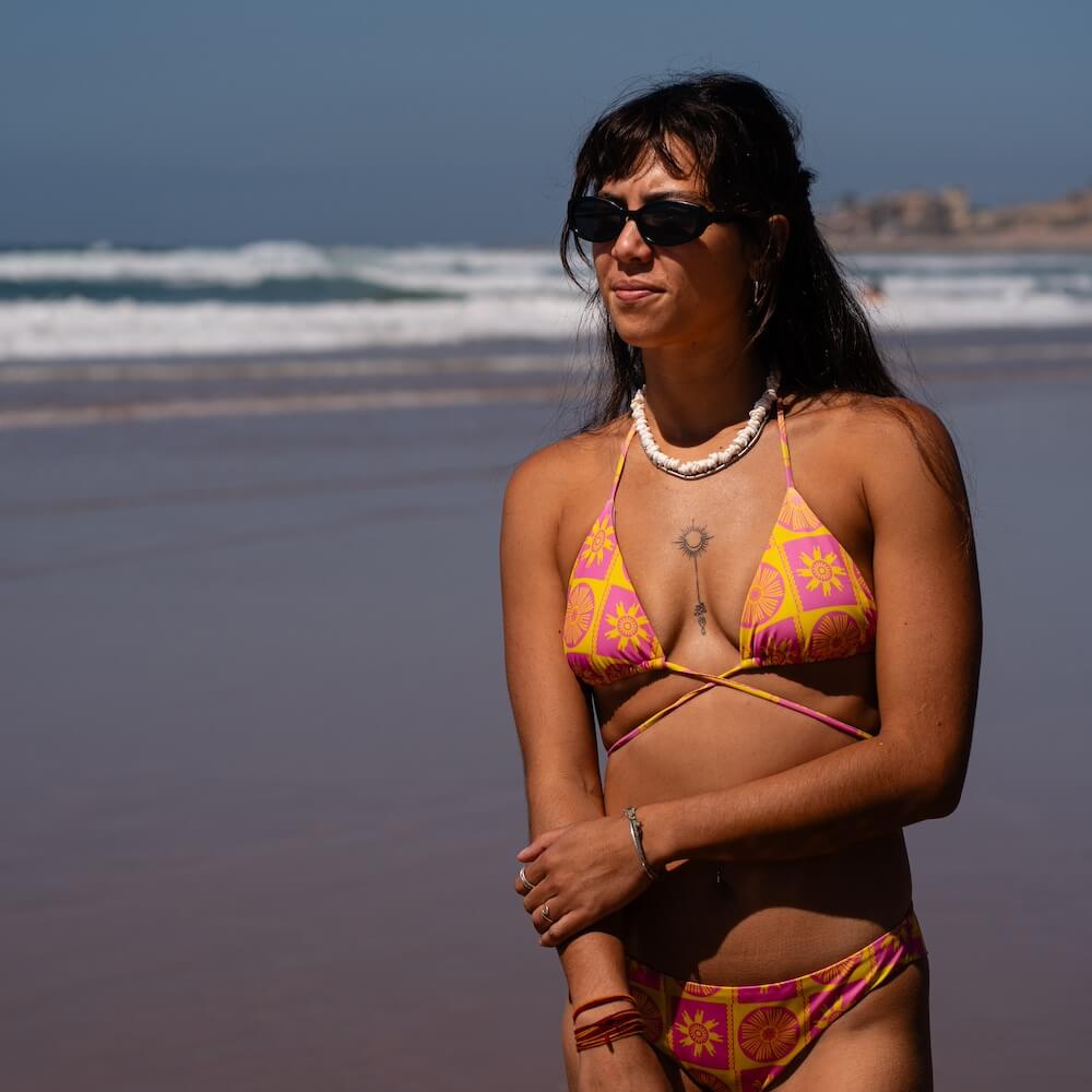 Seay / Slip Bikini Brasiliano Rosa Giallo Symbols Outlet