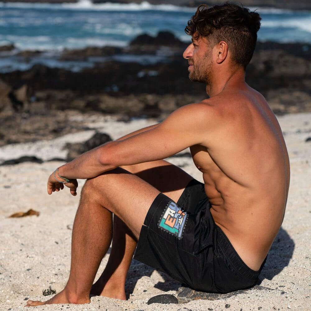 Seay / Swim Boxer Medio Nero Akaup Presa