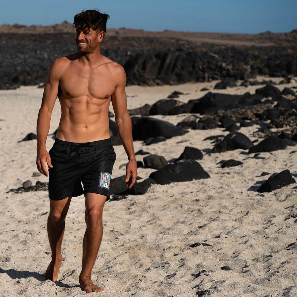 Seay / Swim Boxer Medio Nero Akaup Presa