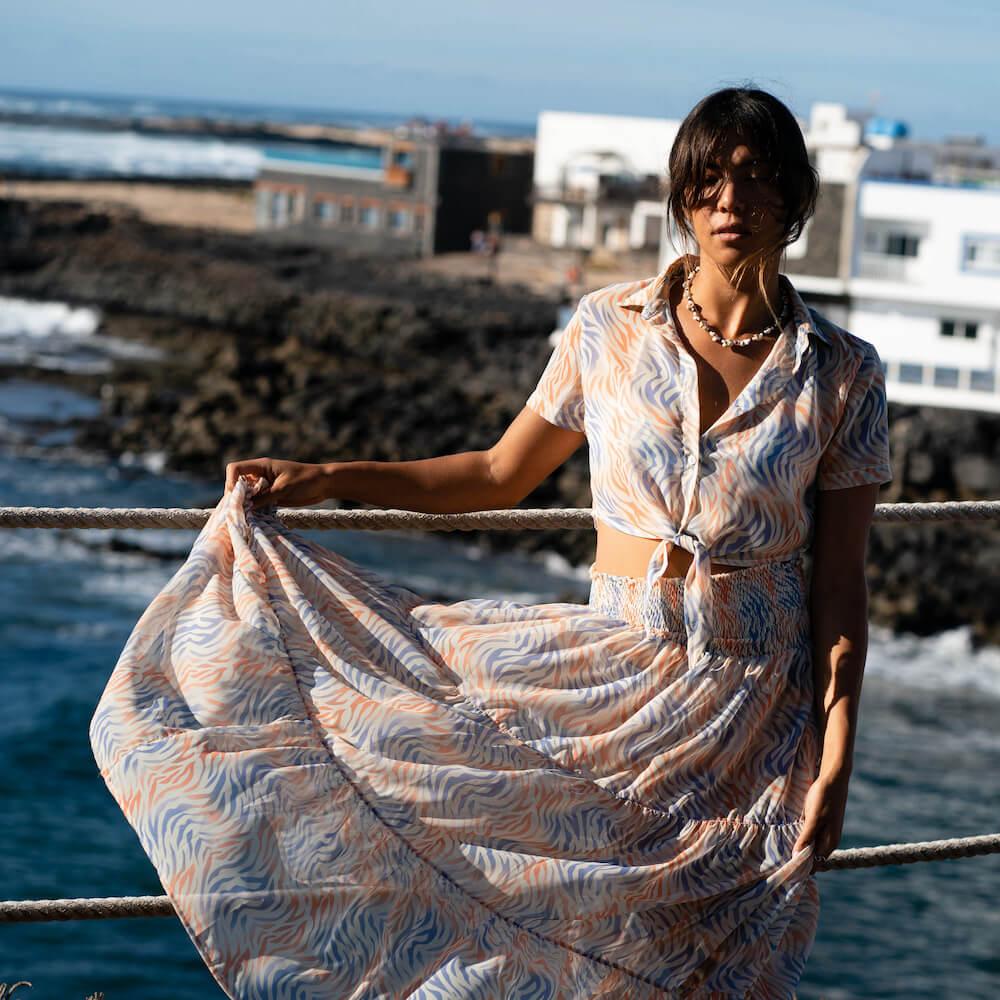 Seay / Camicia Crop Avorio Tigre Italy