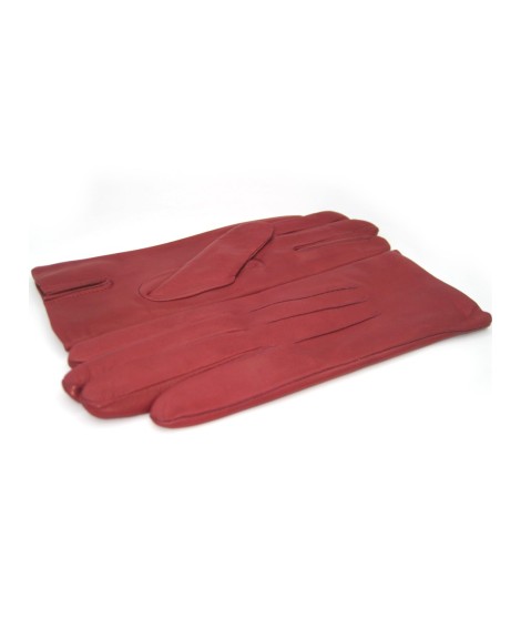 Sermoneta Gloves Guanto in Capretto 2bt con 3 cordoni fod. cashmere Vino Rosso Promozione Limitata