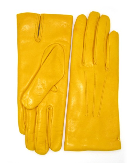 Sermoneta Gloves Guanto in Capretto 2bt con 3 cordoni fod. cashmere Giallo Convenienza