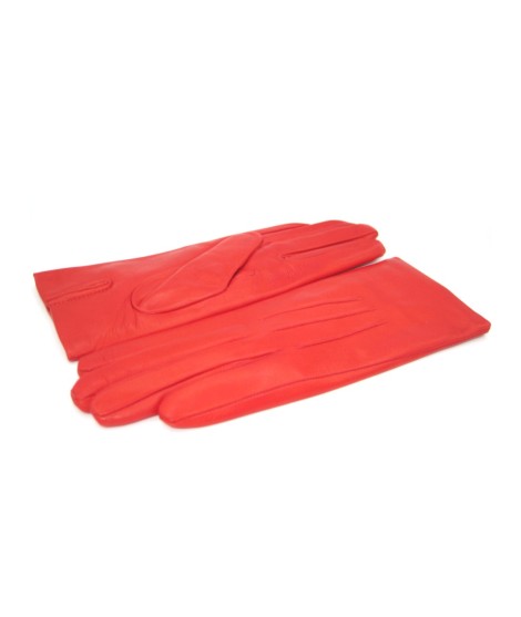 Sermoneta Gloves Guanto in Capretto 2bt con 3 cordoni fod. cashmere Rosso Presa