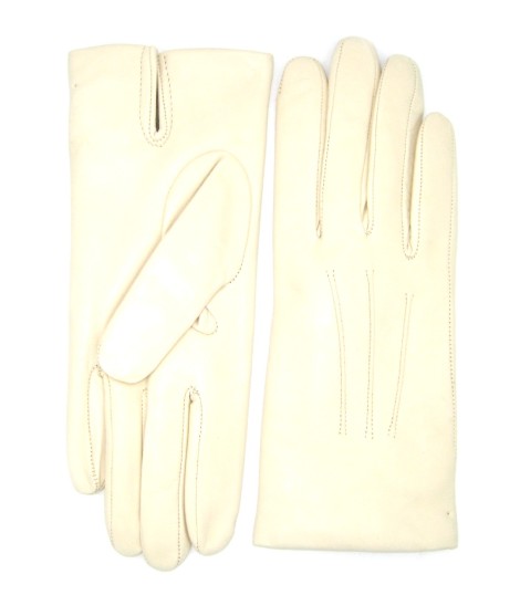 Sermoneta Gloves Guanto in Capretto 2bt con 3 cordoni fod. cashmere Panna Offerta speciale