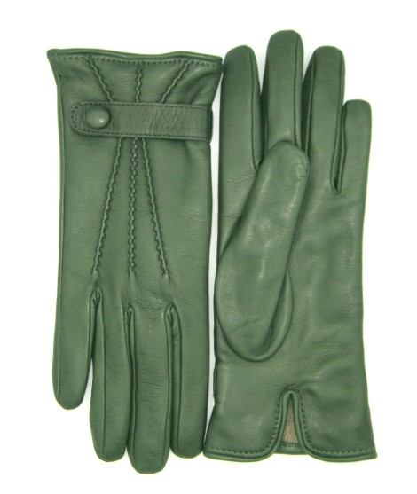 Sermoneta Gloves Guanto in Nappa con cinturino fod cashmere Verde oliva Outlet