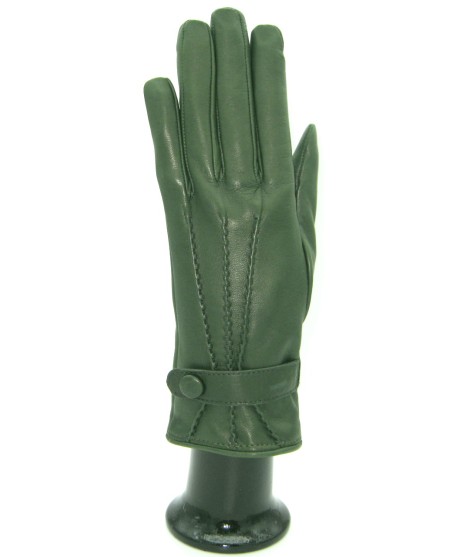 Sermoneta Gloves Guanto in Nappa con cinturino fod cashmere Verde oliva Outlet