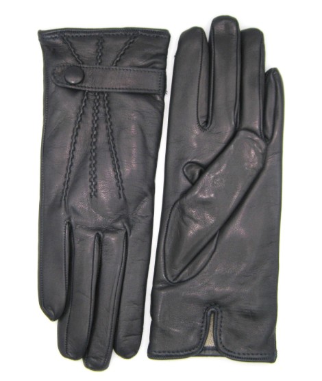 Sermoneta Gloves Guanto in Nappa con cinturino fod cashmere Navy Offerte