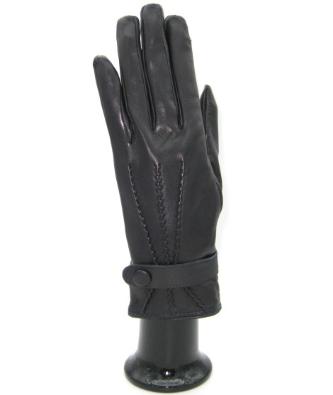 Sermoneta Gloves Guanto in Nappa con cinturino fod cashmere Navy Offerte