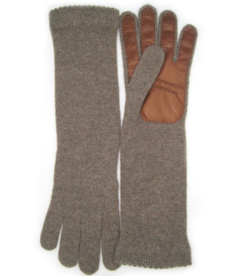 Sermoneta Gloves Guanto in 100% cashmere 4bt con palmo in Nappa Castoro/Tan Hotsell