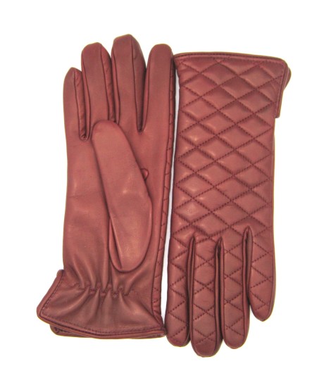 Sermoneta Gloves Guanto trapuntato 2bt fodera cashmere Rosso scuro 2025