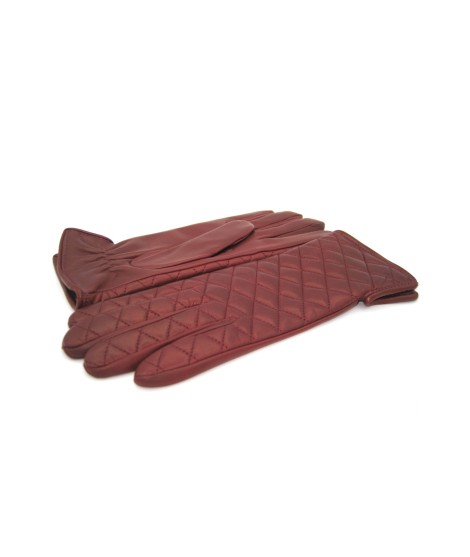 Sermoneta Gloves Guanto trapuntato 2bt fodera cashmere Rosso scuro 2025