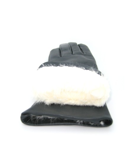 Sermoneta Gloves Guanto Nappa foderato Lapin Grigio scuro Promozione