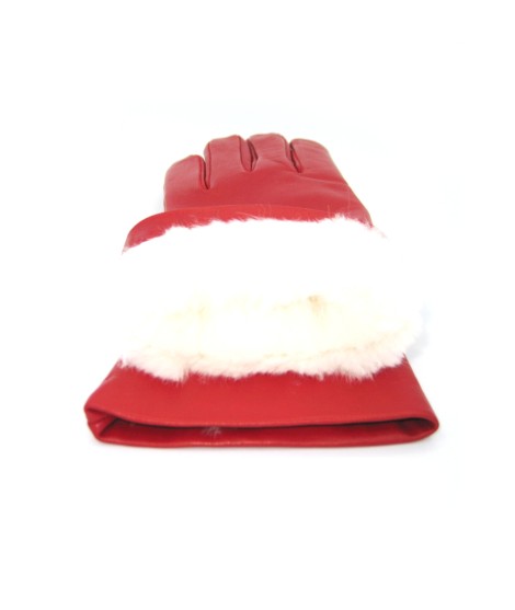 Sermoneta Gloves Guanto Nappa foderato Lapin Rosso Spedizione Gratuita