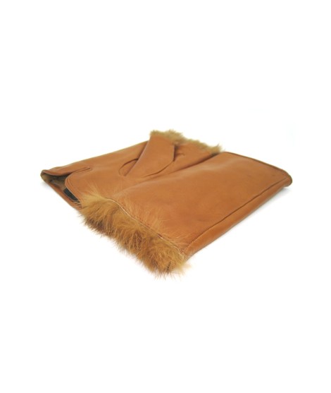 Sermoneta Gloves Manicotto in Nappa 2bt foderato in Lapin Tan Promozione Limitata