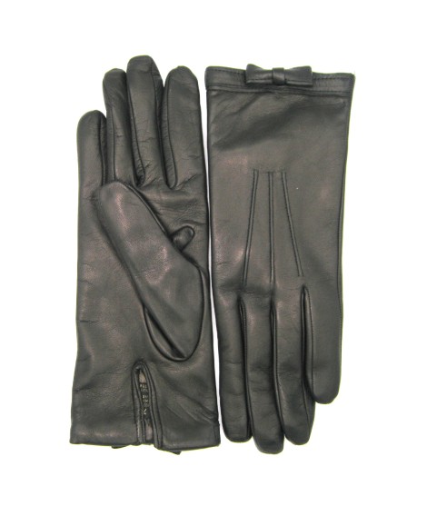 Sermoneta Gloves Guanto in Nappa con fiocchetto sul polso Nero Rilascio limitato