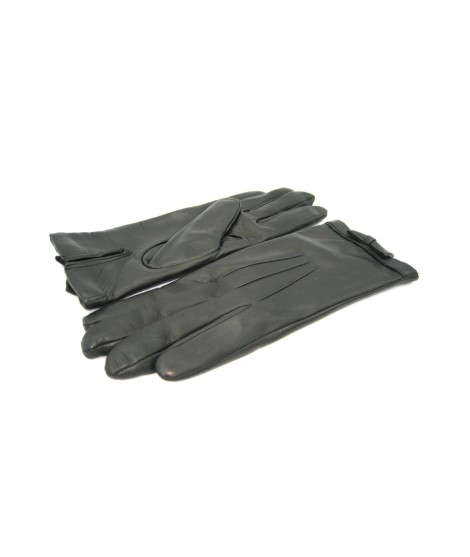 Sermoneta Gloves Guanto in Nappa con fiocchetto sul polso Nero Rilascio limitato