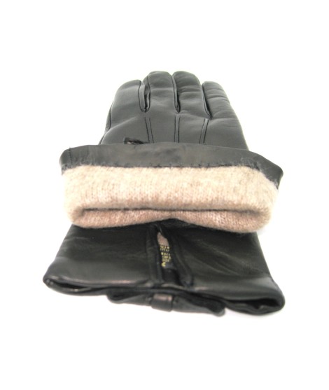 Sermoneta Gloves Guanto in Nappa con fiocchetto sul polso Nero Rilascio limitato