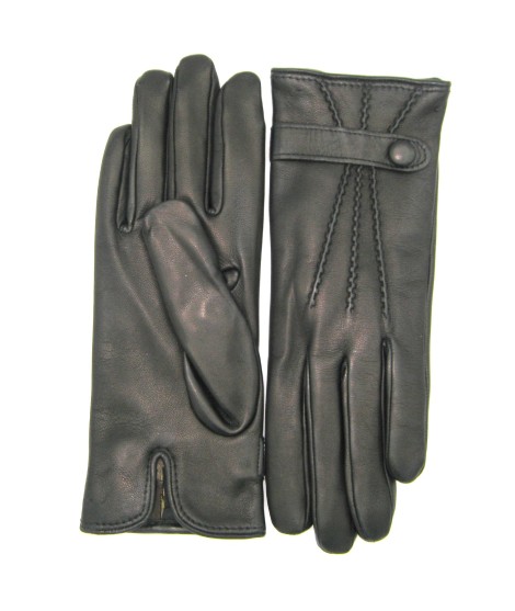 Sermoneta Gloves Guanto in Nappa con cinturino fodera cashmere Nero Sottocosto