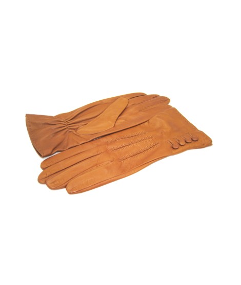 Sermoneta Gloves Guanto Nappa 4bt con bottoncini fod.seta Tan Convenienza