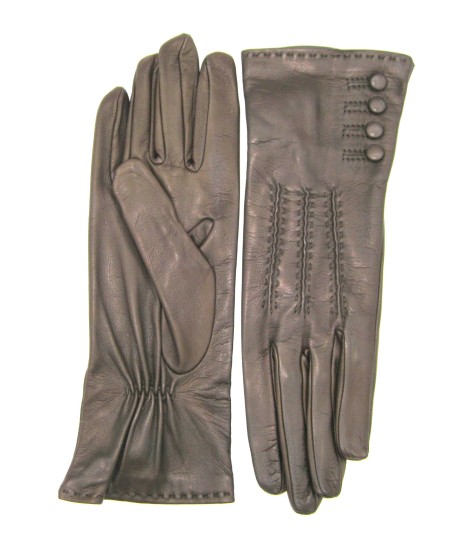 Sermoneta Gloves Guanto Nappa 4bt con bottoncini fod.seta T.Moro Novità