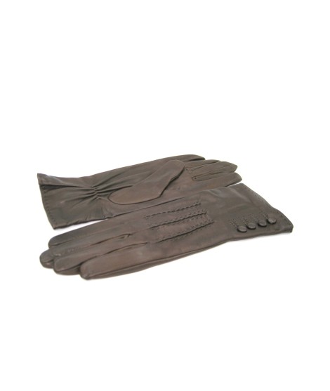 Sermoneta Gloves Guanto Nappa 4bt con bottoncini fod.seta T.Moro Novità