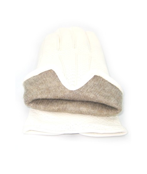 Sermoneta Gloves Guanti Nappa foderato cashmere Bianco Sconto