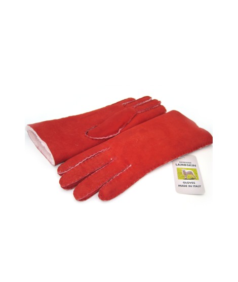 Sermoneta Gloves Guanto Montone cucito a mano Rosso In Vendita