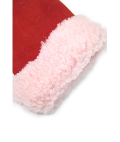 Sermoneta Gloves Guanto Montone cucito a mano Rosso In Vendita