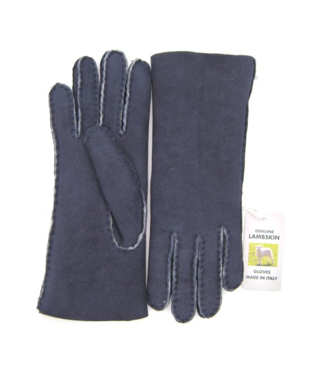 Sermoneta Gloves Guanto Montone cucito a mano Navy Saldi