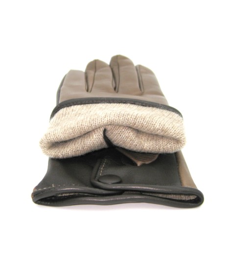 Sermoneta Gloves Guanto in Nappa fodera cashmere Touch screen Fango/Moro I Più Venduti