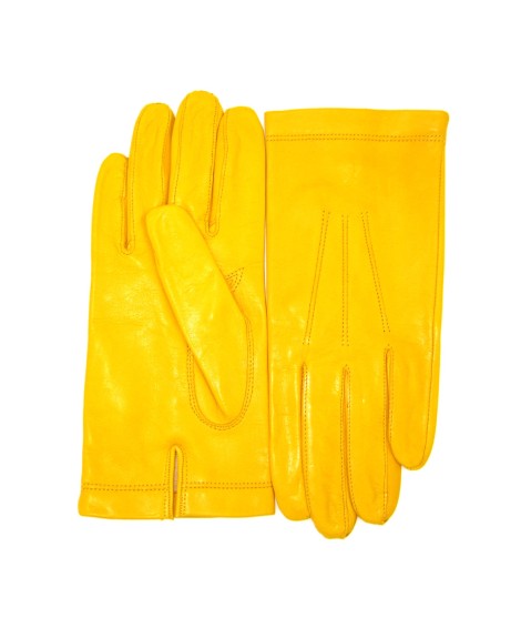 Sermoneta Gloves Guanto in Nappa foderato seta Giallo ocra Trasporto libero internazionale