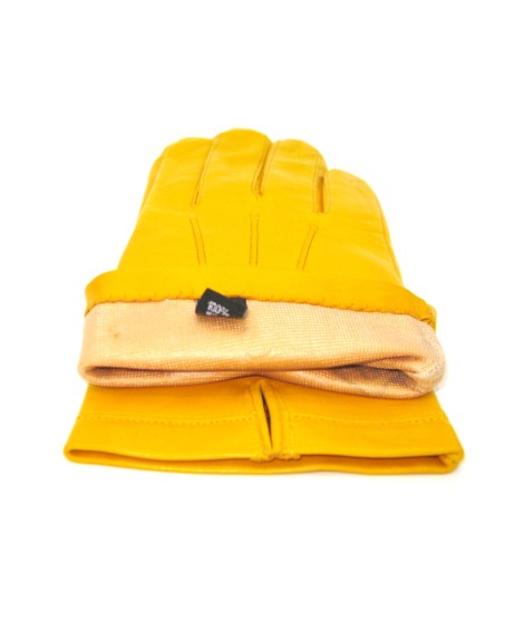 Sermoneta Gloves Guanto in Nappa foderato seta Giallo ocra Trasporto libero internazionale
