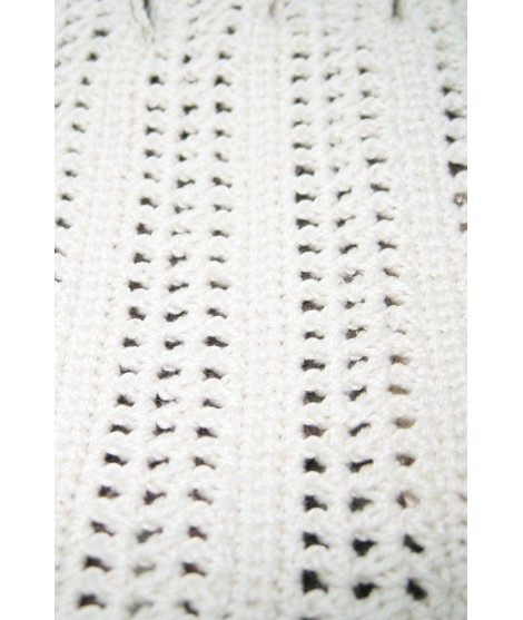 Sermoneta Gloves Guanto Guida con palmo in Nappa e dorso in Crochet Fango In Saldo