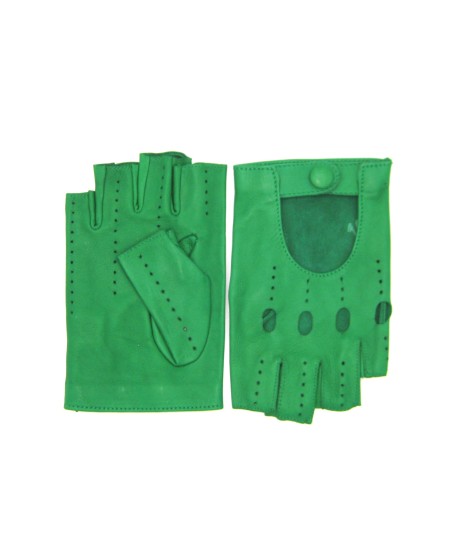 Sermoneta Gloves Guanto Guida in Nappa mezze dita Verde Smeraldo Pezzi Unici