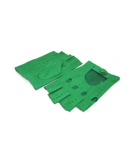 Sermoneta Gloves Guanto Guida in Nappa mezze dita Verde Smeraldo Pezzi Unici