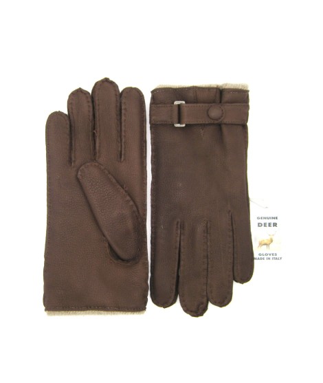 Sermoneta Gloves Guanto in Cervo fod. cashmere con cinturino Cork Acquista Ora