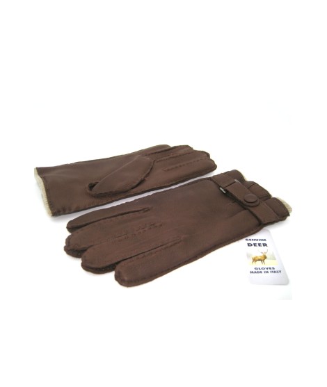 Sermoneta Gloves Guanto in Cervo fod. cashmere con cinturino Cork Acquista Ora