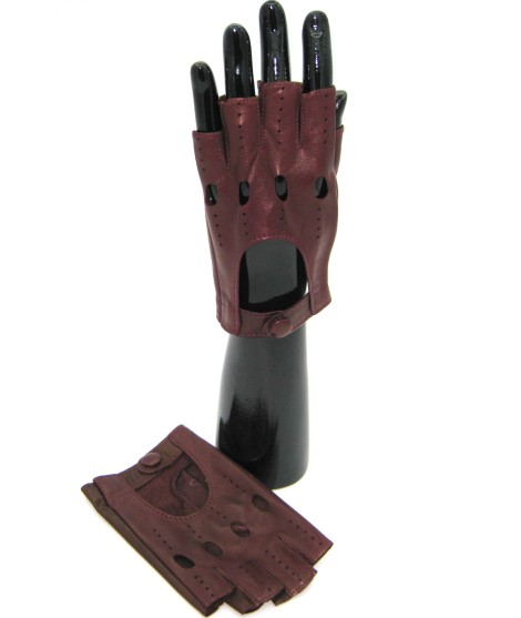 Sermoneta Gloves Guanto Guida in Nappa mezze dita Bordeaux Convenienza