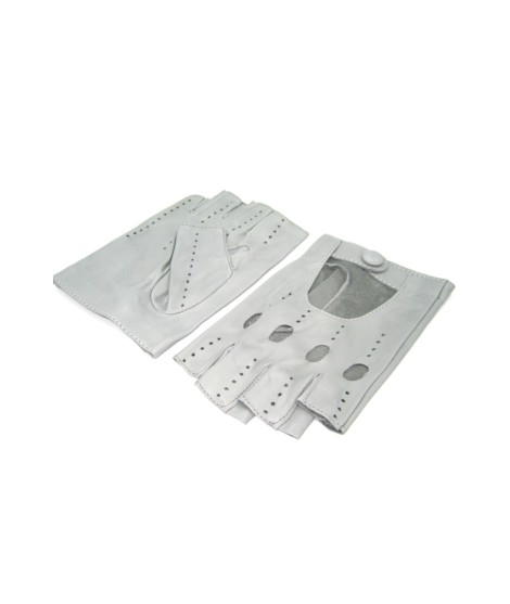 Sermoneta Gloves Guanto in Nappa da Guida mezze dita Grigio Perla Offerta