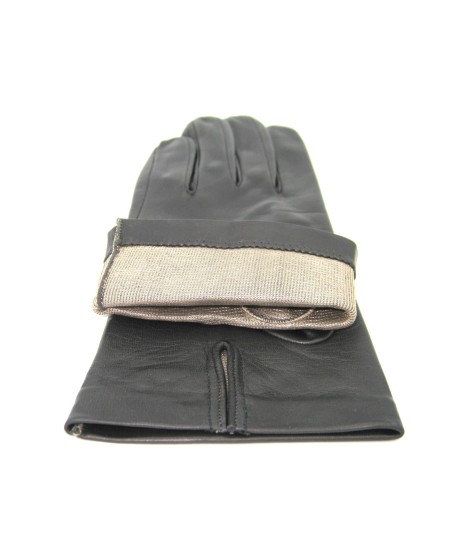 Sermoneta Gloves Guanto Nappa fodera seta Grigio scuro Acquista Ora