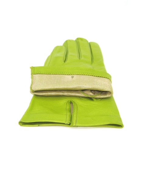 Sermoneta Gloves Guanto Nappa fodera seta Pistacchio Consegna Veloce