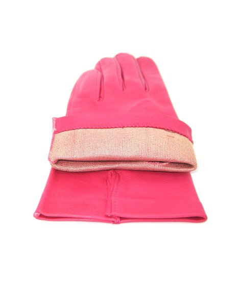 Sermoneta Gloves Guanto Nappa fodera seta Fucsia Promozione Limitata